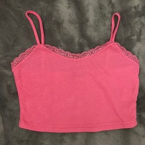 Hot pink crop top cami